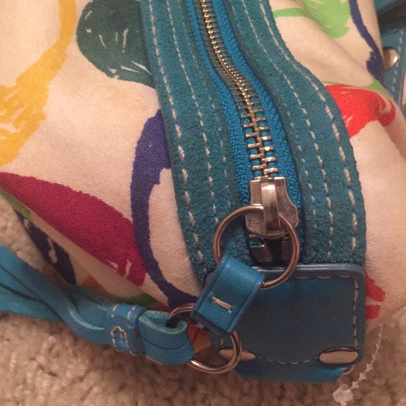 Monogram coach purse. Rainbow color handbag - Picture 7 of 8